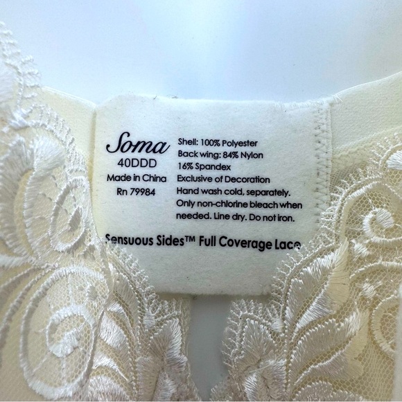 Soma White / Off White Lace Underwire Bra Intimates - Picture 4 of 5